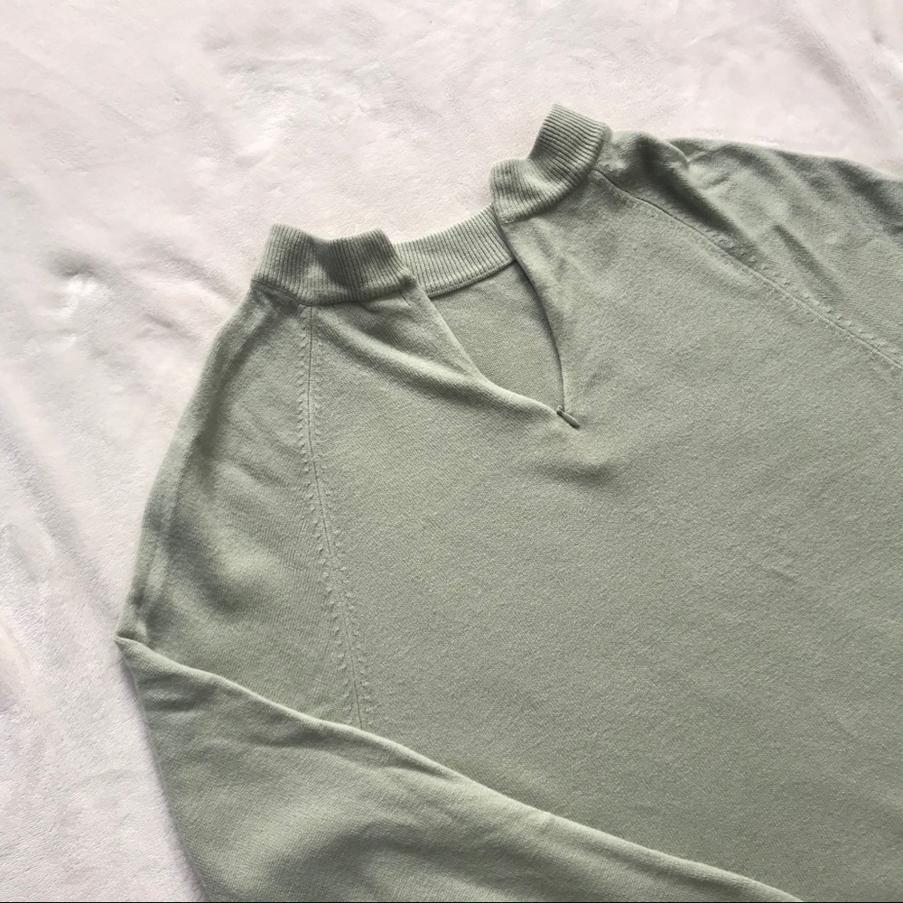 Carolyn Taylor mint green quarter zip sweater